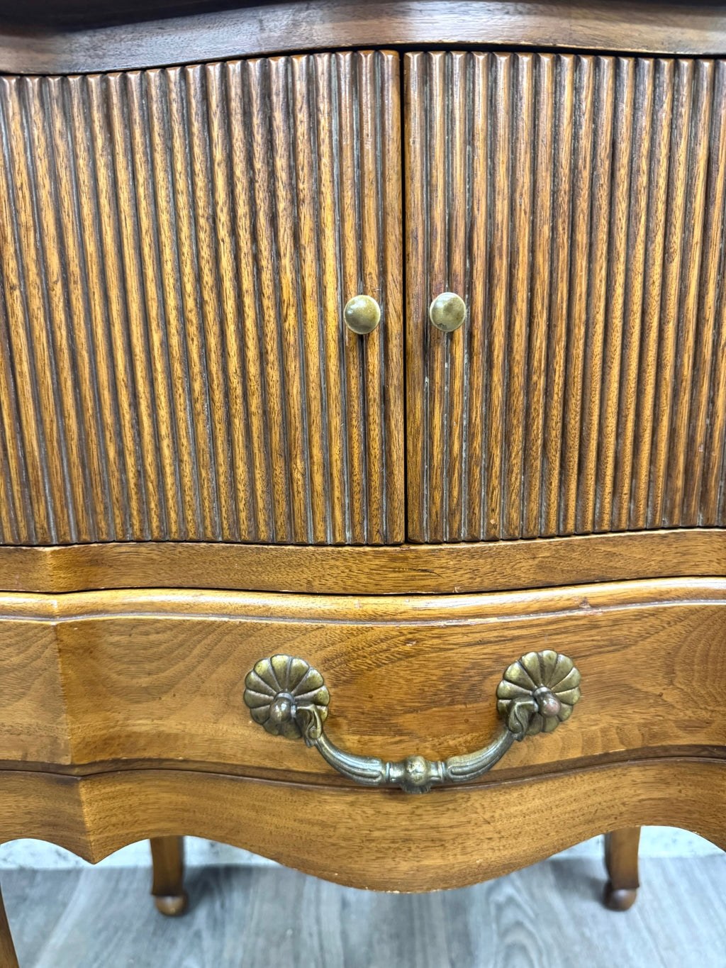 Vintage Davis Cabinet Company French Country Oak Nightstand Side Table