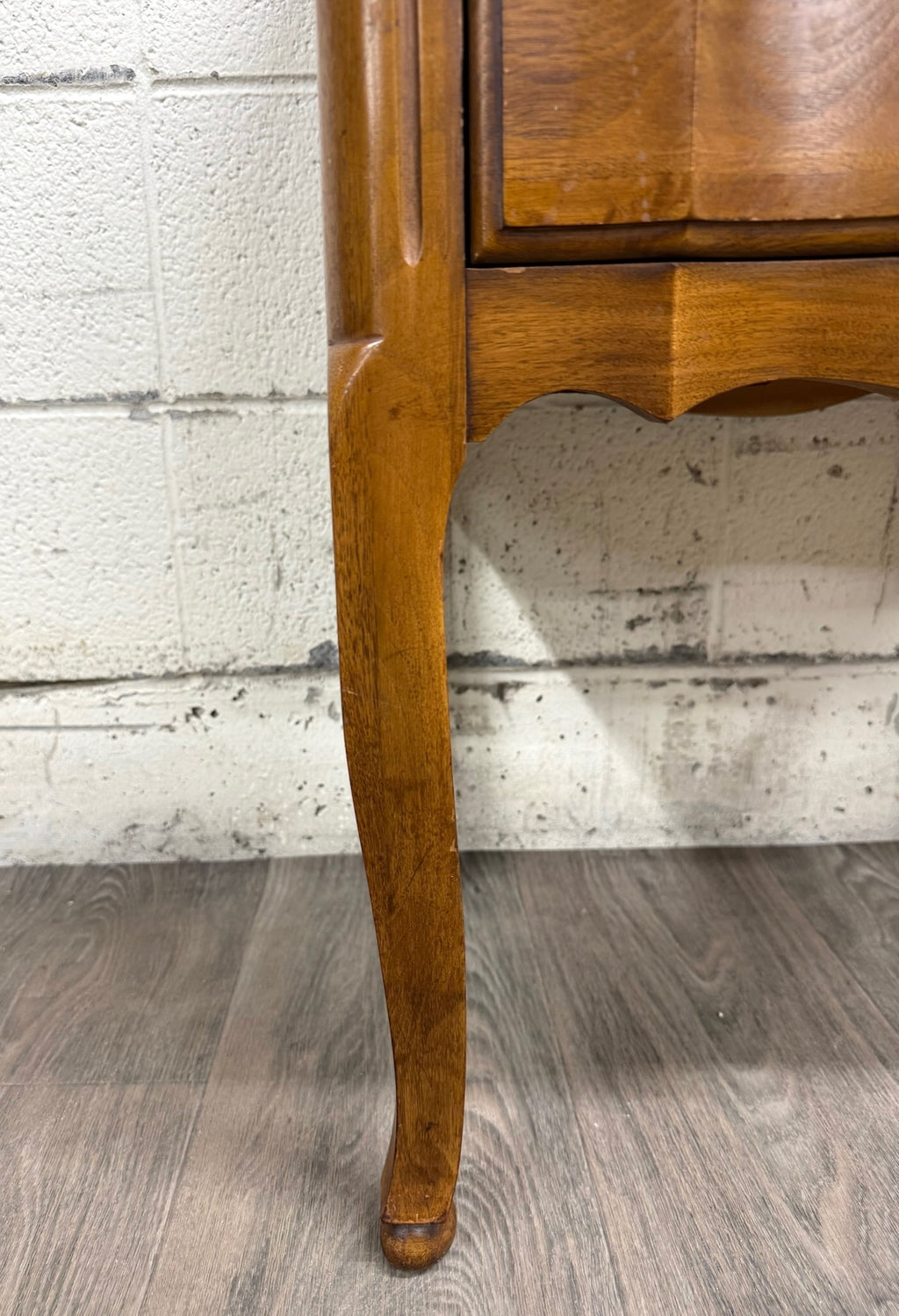 Vintage Davis Cabinet Company French Country Oak Nightstand Side Table