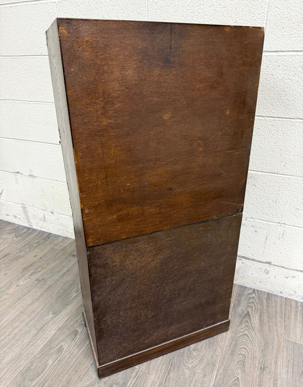 Vintage Japanese Tansu Style Oak and Engraved Brass Cabinet