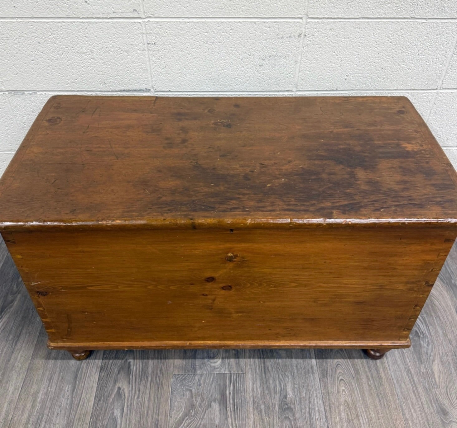 Antique American Primitive Solid Pine Blanket Chest