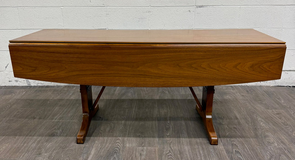 Vintage Mid Century Modern Walnut CONVERTIBLE Dining and Coffee Trestle Table