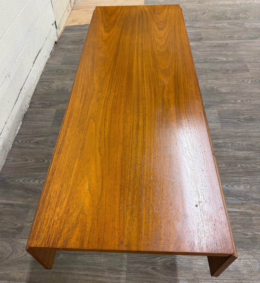 Vintage Mid Century Modern Walnut CONVERTIBLE Dining and Coffee Trestle Table