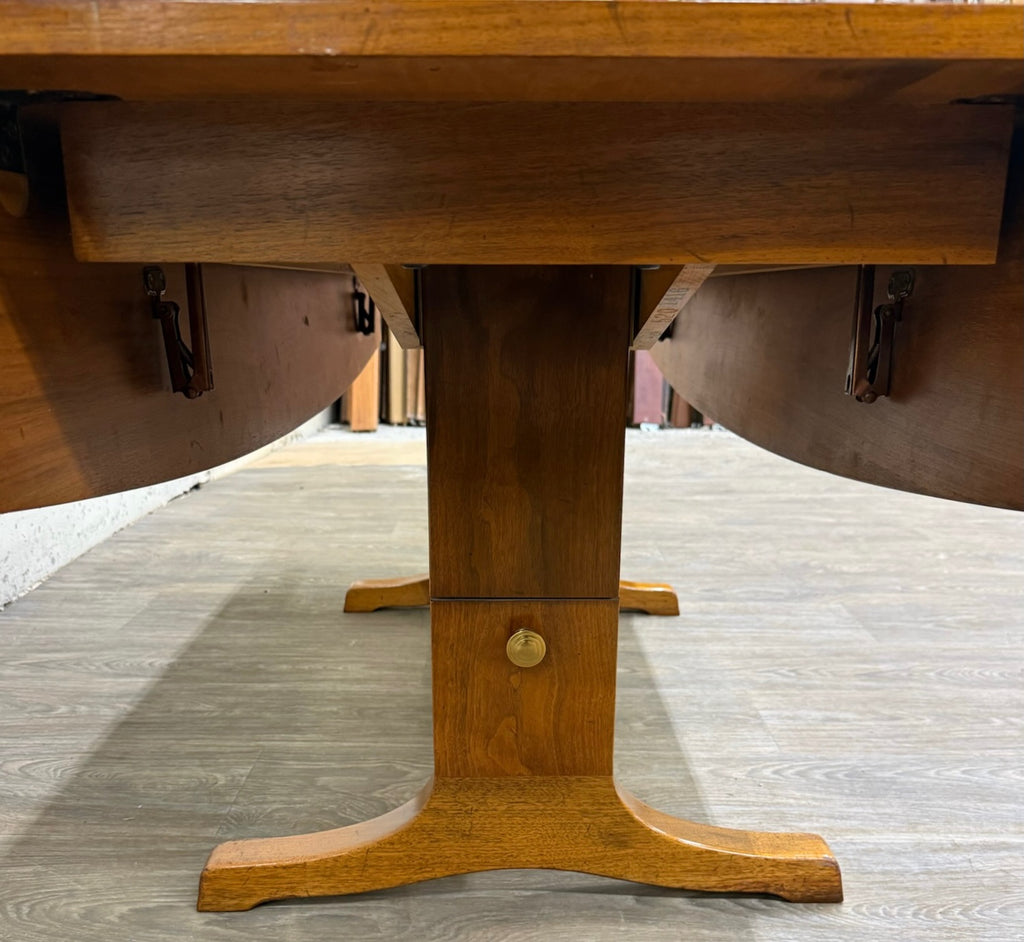Vintage Mid Century Modern Walnut CONVERTIBLE Dining and Coffee Trestle Table