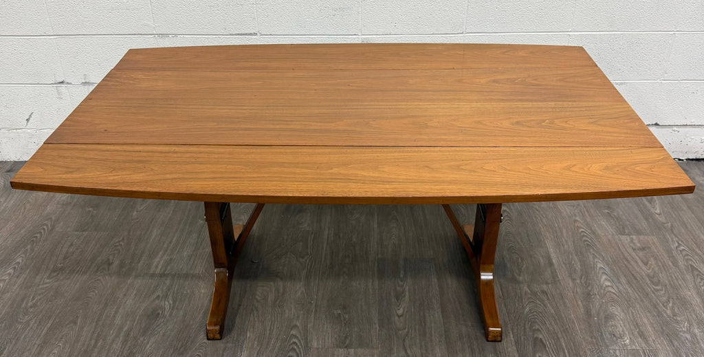 Vintage Mid Century Modern Walnut CONVERTIBLE Dining and Coffee Trestle Table