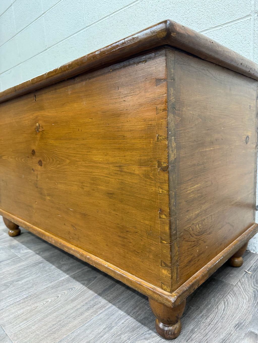 Antique American Primitive Solid Pine Blanket Chest