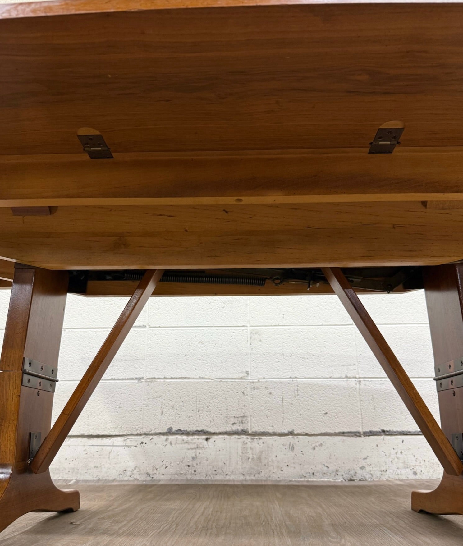 Vintage Mid Century Modern Walnut CONVERTIBLE Dining and Coffee Trestle Table