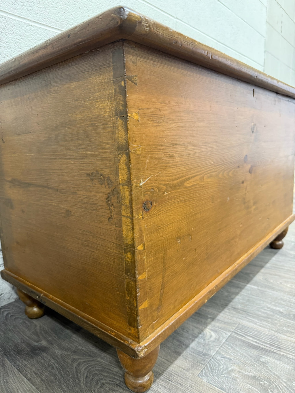Antique American Primitive Solid Pine Blanket Chest