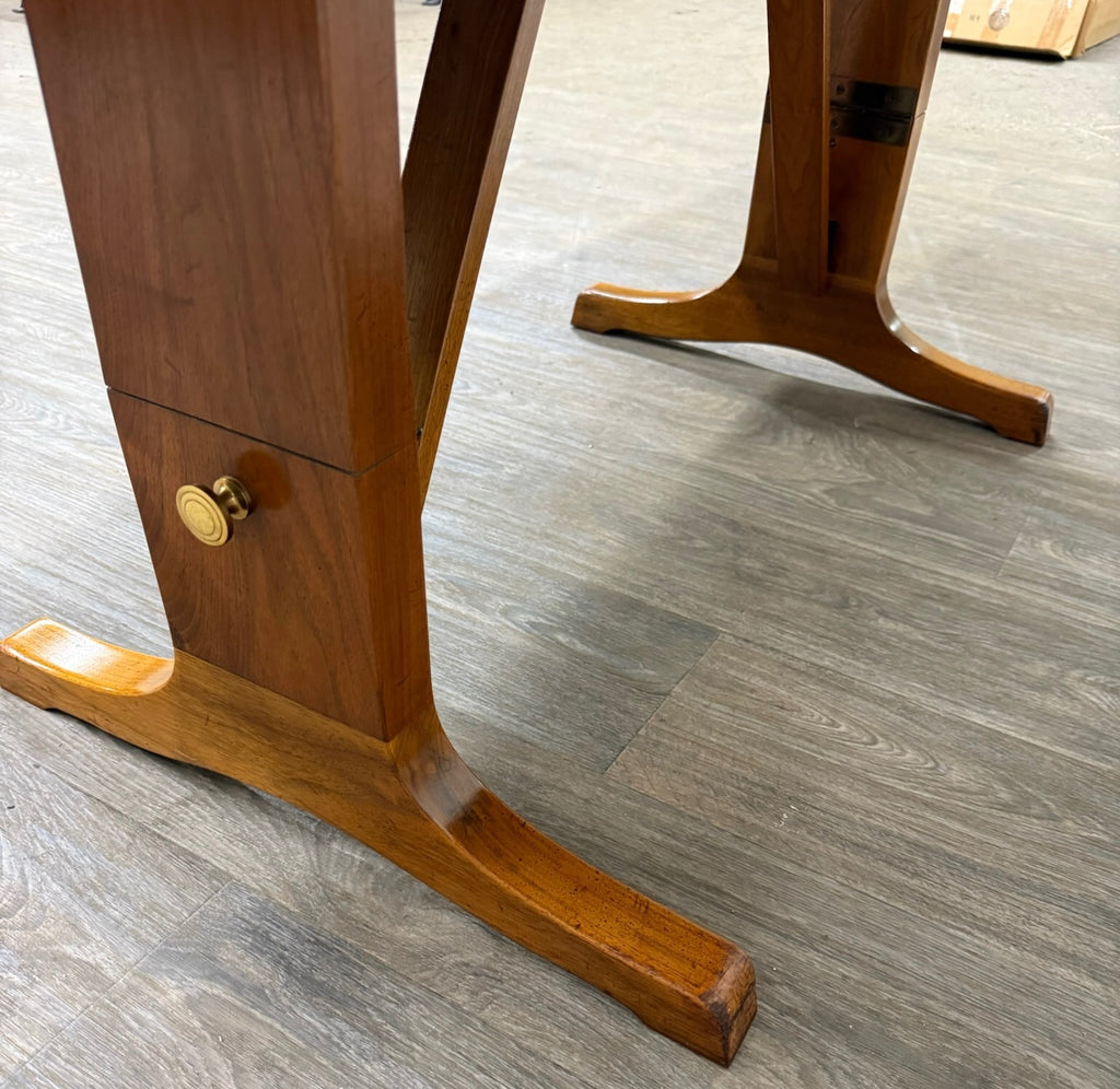 Vintage Mid Century Modern Walnut CONVERTIBLE Dining and Coffee Trestle Table