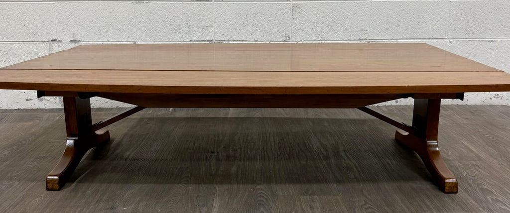 Vintage Mid Century Modern Walnut CONVERTIBLE Dining and Coffee Trestle Table
