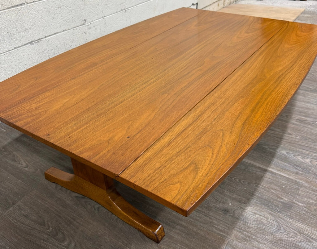 Vintage Mid Century Modern Walnut CONVERTIBLE Dining and Coffee Trestle Table