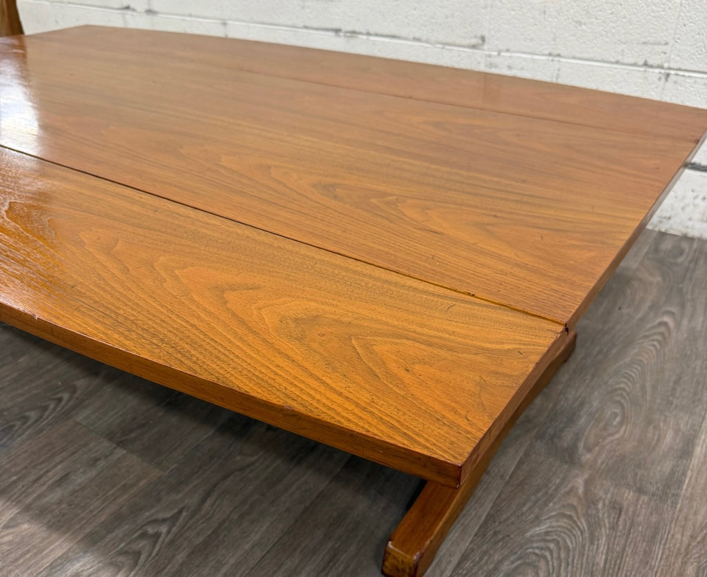 Vintage Mid Century Modern Walnut CONVERTIBLE Dining and Coffee Trestle Table