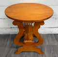 Signed Studio Crafted Arts and Crafts Style Lyre Harp Base Side Table