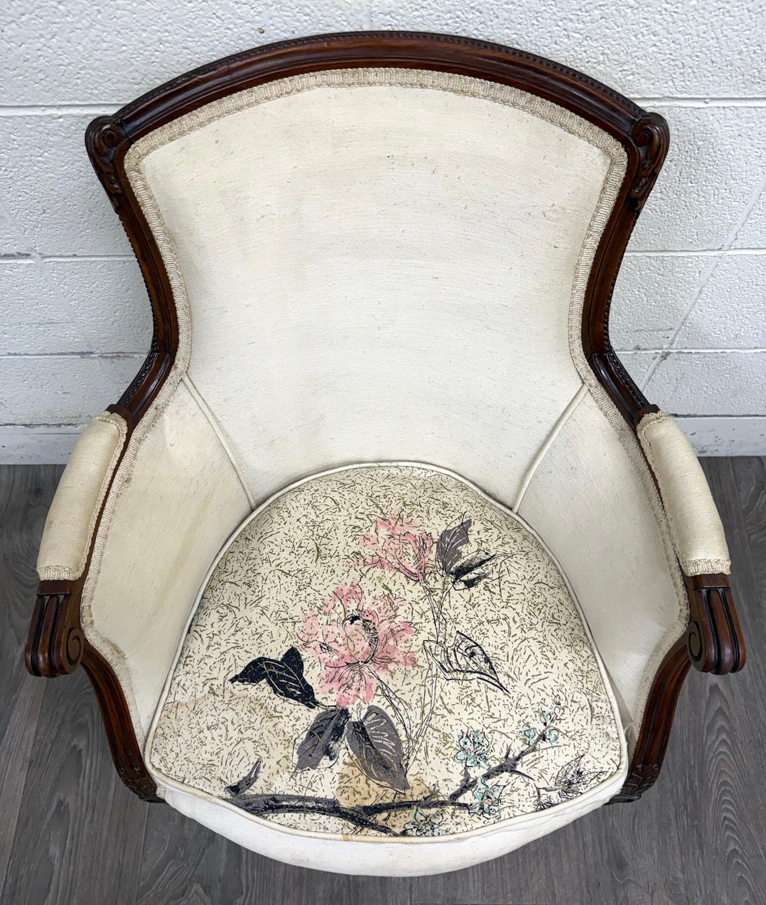 Antique French Louis XVI Style Equestrian Bergere Armchair