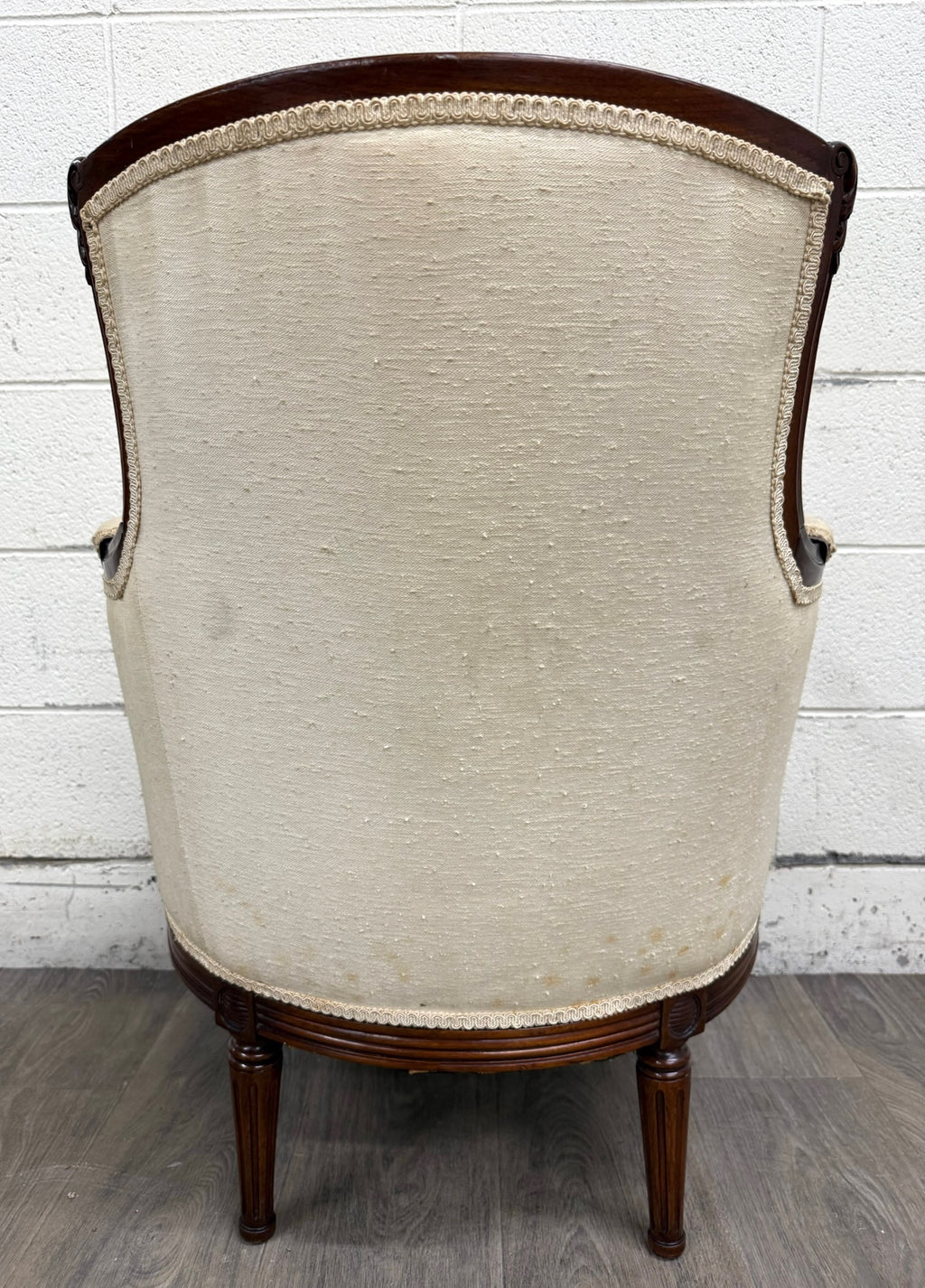 Antique French Louis XVI Style Equestrian Bergere Armchair