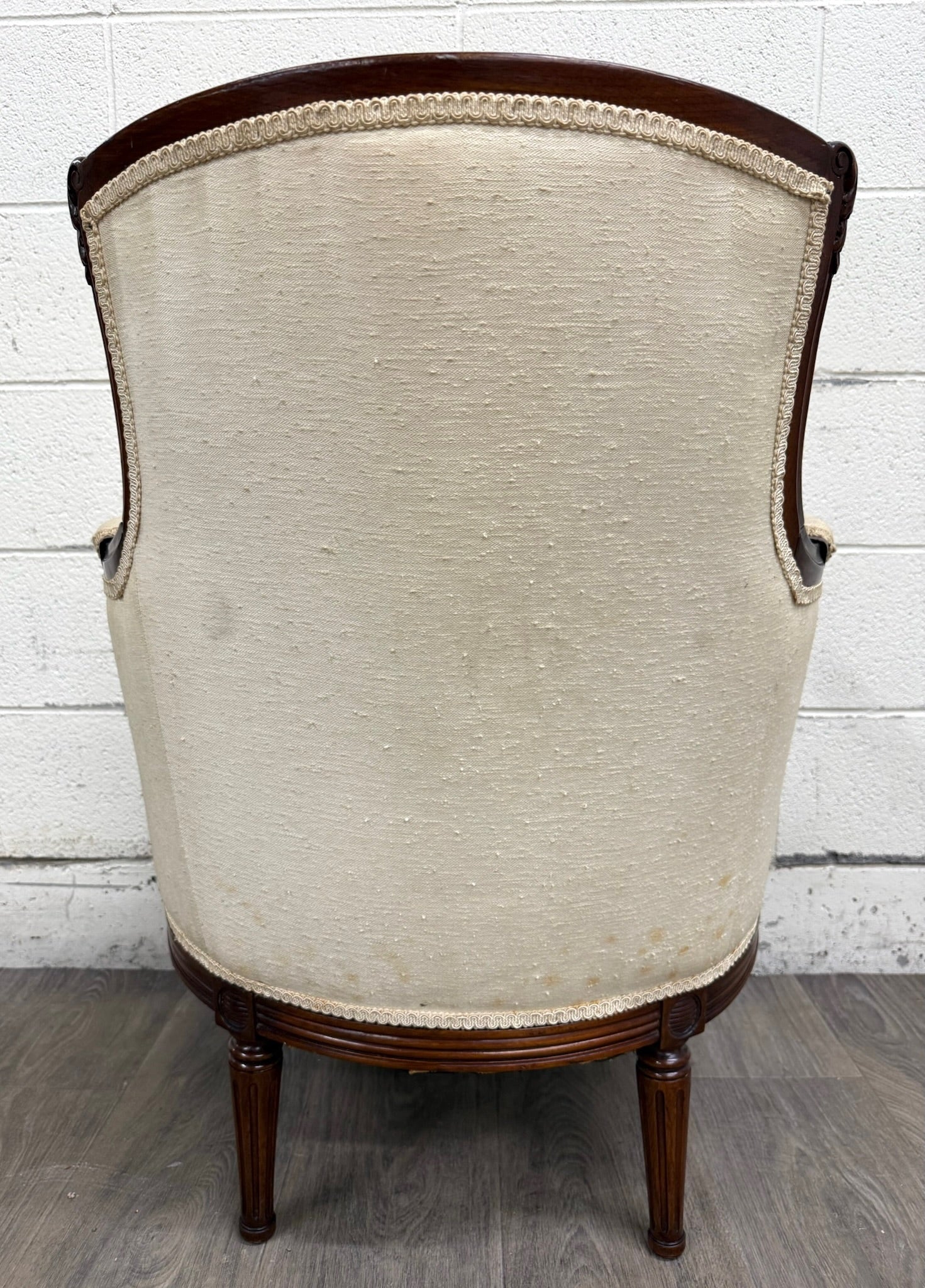 Antique French Louis XVI Style Equestrian Bergere Armchair