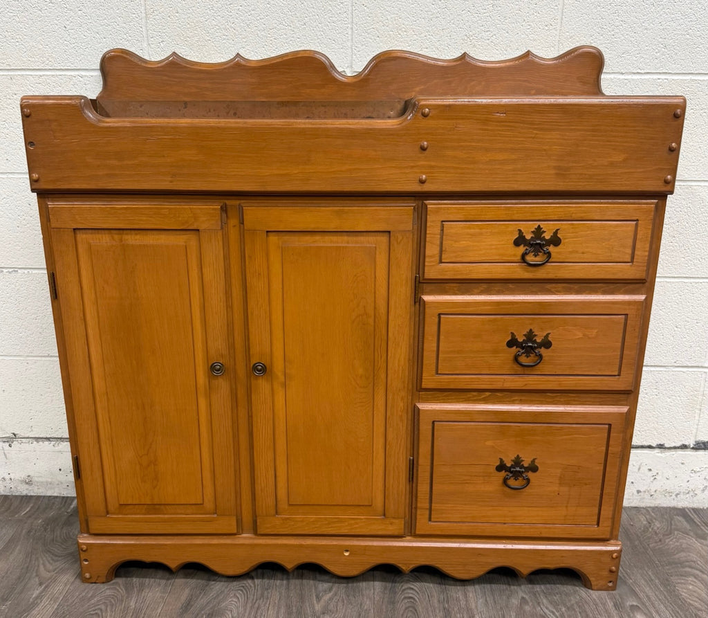 Vintage Colonial Revival Oak Dry Sink Washstand Cabinet