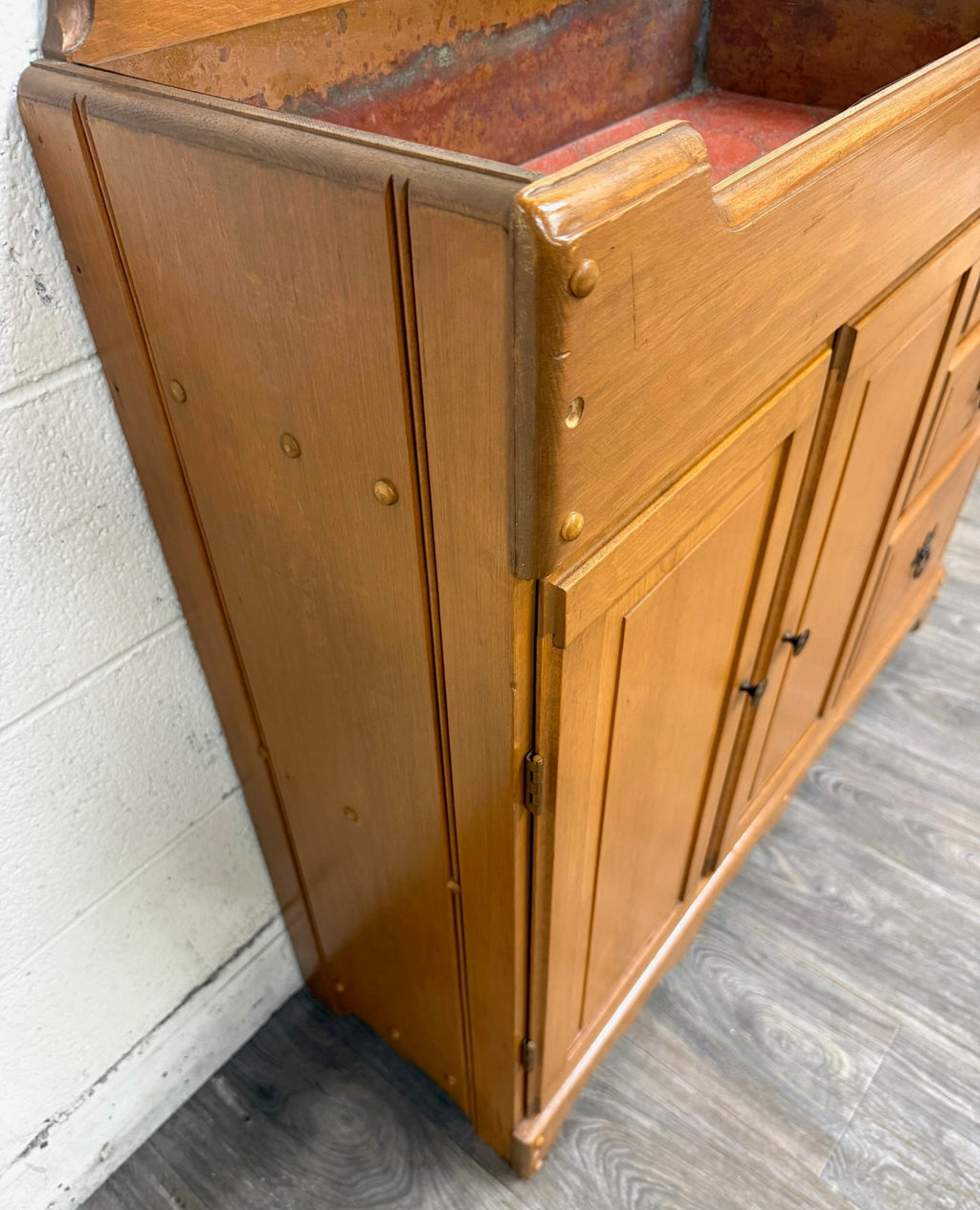 Vintage Colonial Revival Oak Dry Sink Washstand Cabinet