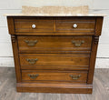 Antique Victorian Walnut Marble Top Washstand