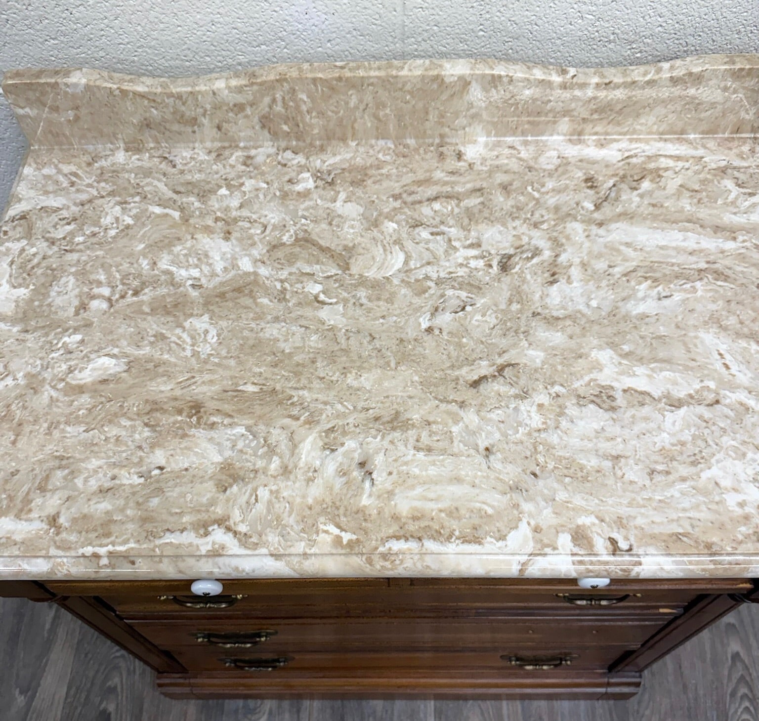 Antique Victorian Walnut Marble Top Washstand