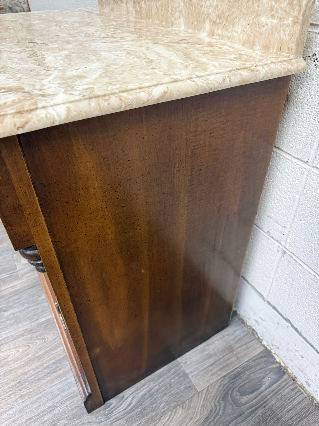 Antique Victorian Walnut Marble Top Washstand