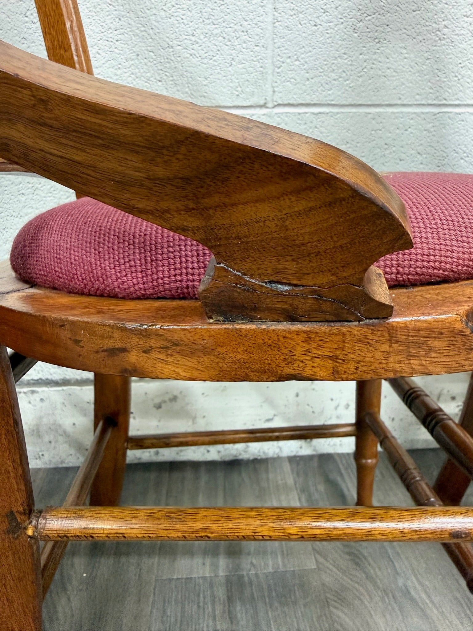 Antique Victorian Eastlake Style Walnut and Needlepoint Armchairs - Set of 4