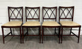 Vintage Hepplewhite Style Sheraton Revival Traditional Mahogany Dining Chairs
