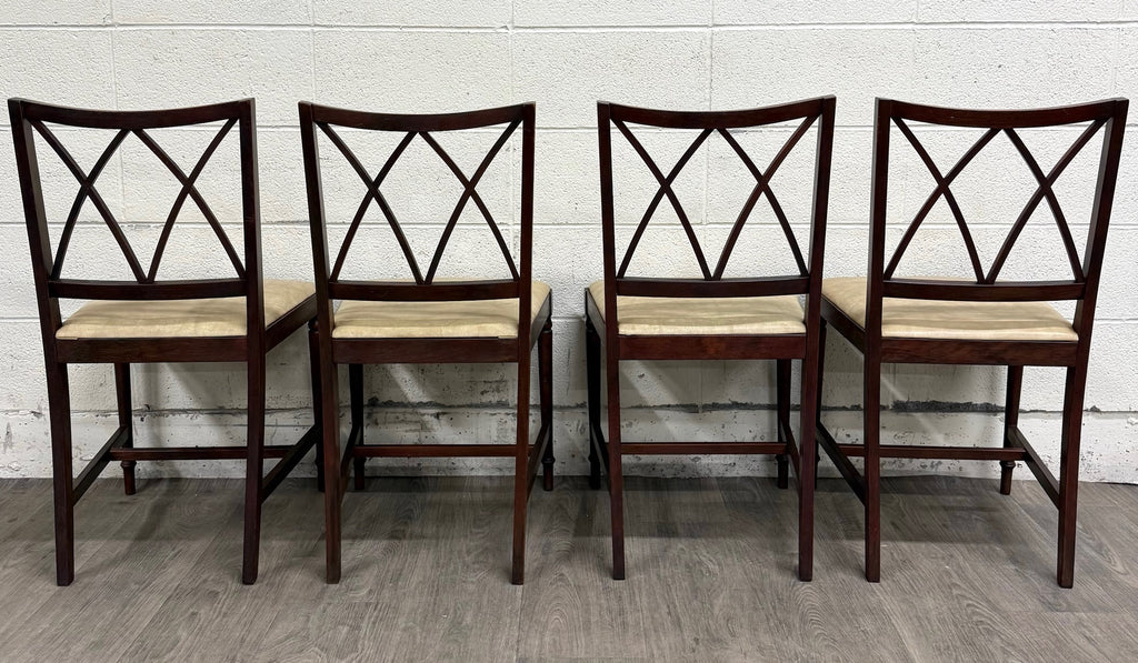 Vintage Hepplewhite Style Sheraton Revival Traditional Mahogany Dining Chairs