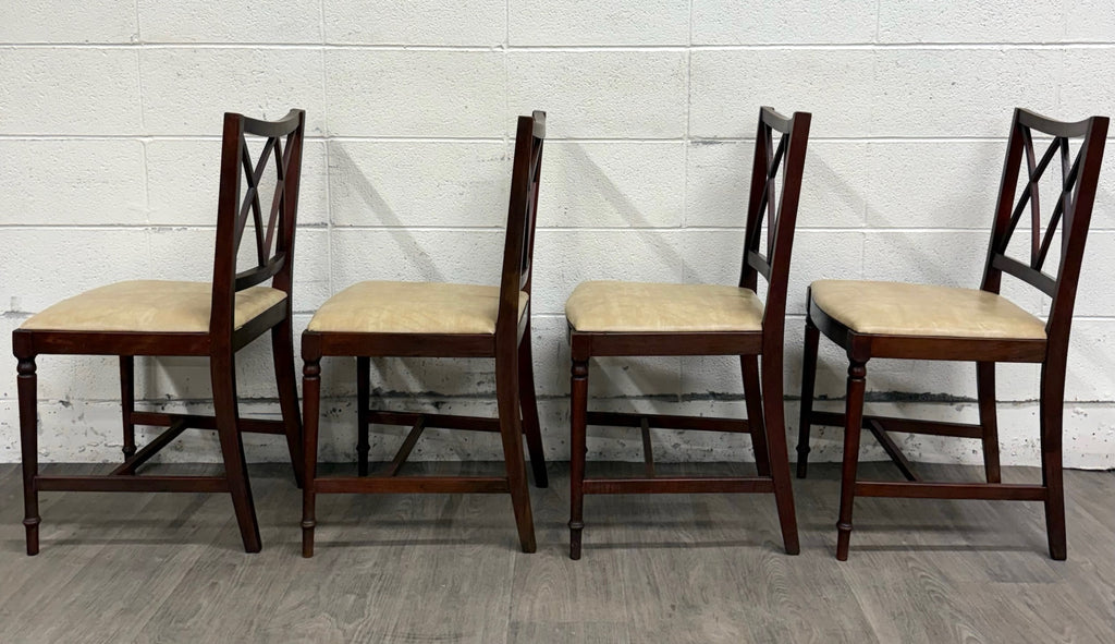 Vintage Hepplewhite Style Sheraton Revival Traditional Mahogany Dining Chairs