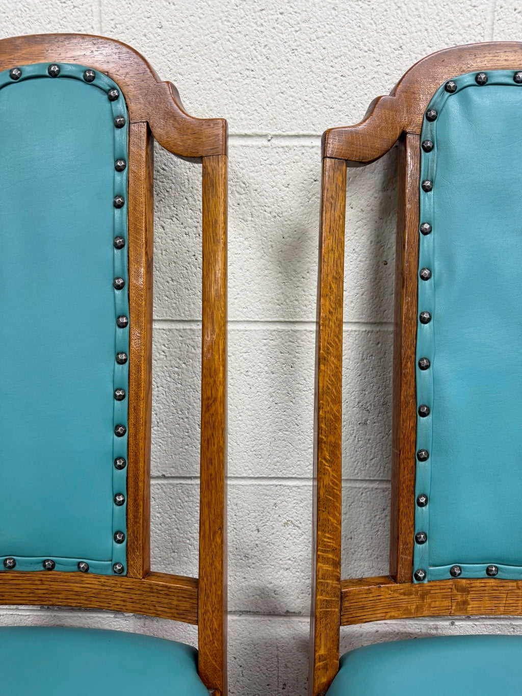 Vintage Mission Arts & Crafts Oak Dining Chairs - Set of 5