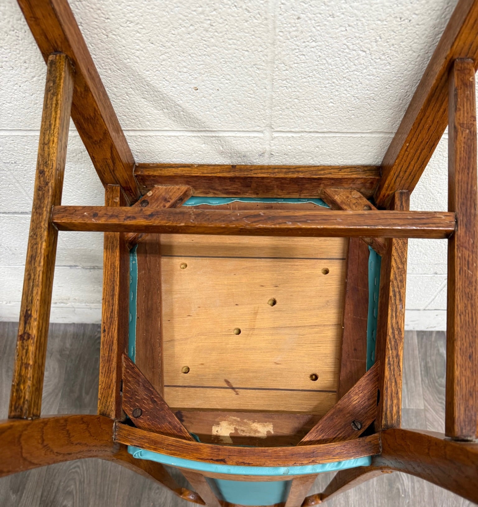 Vintage Mission Arts & Crafts Oak Dining Chairs - Set of 5