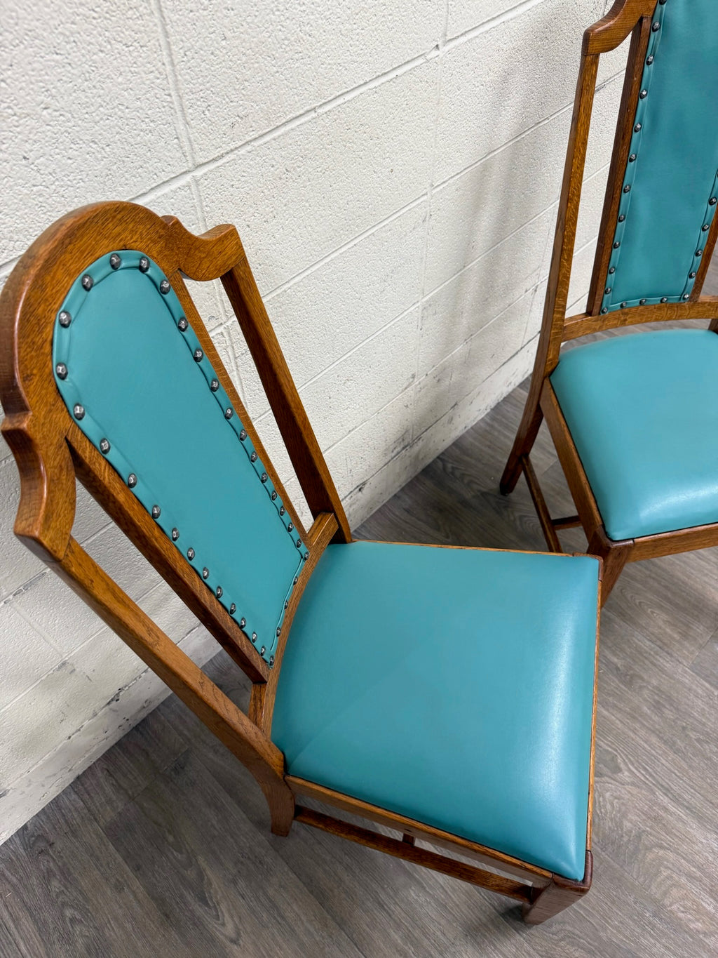 Vintage Mission Arts & Crafts Oak Dining Chairs - Set of 5