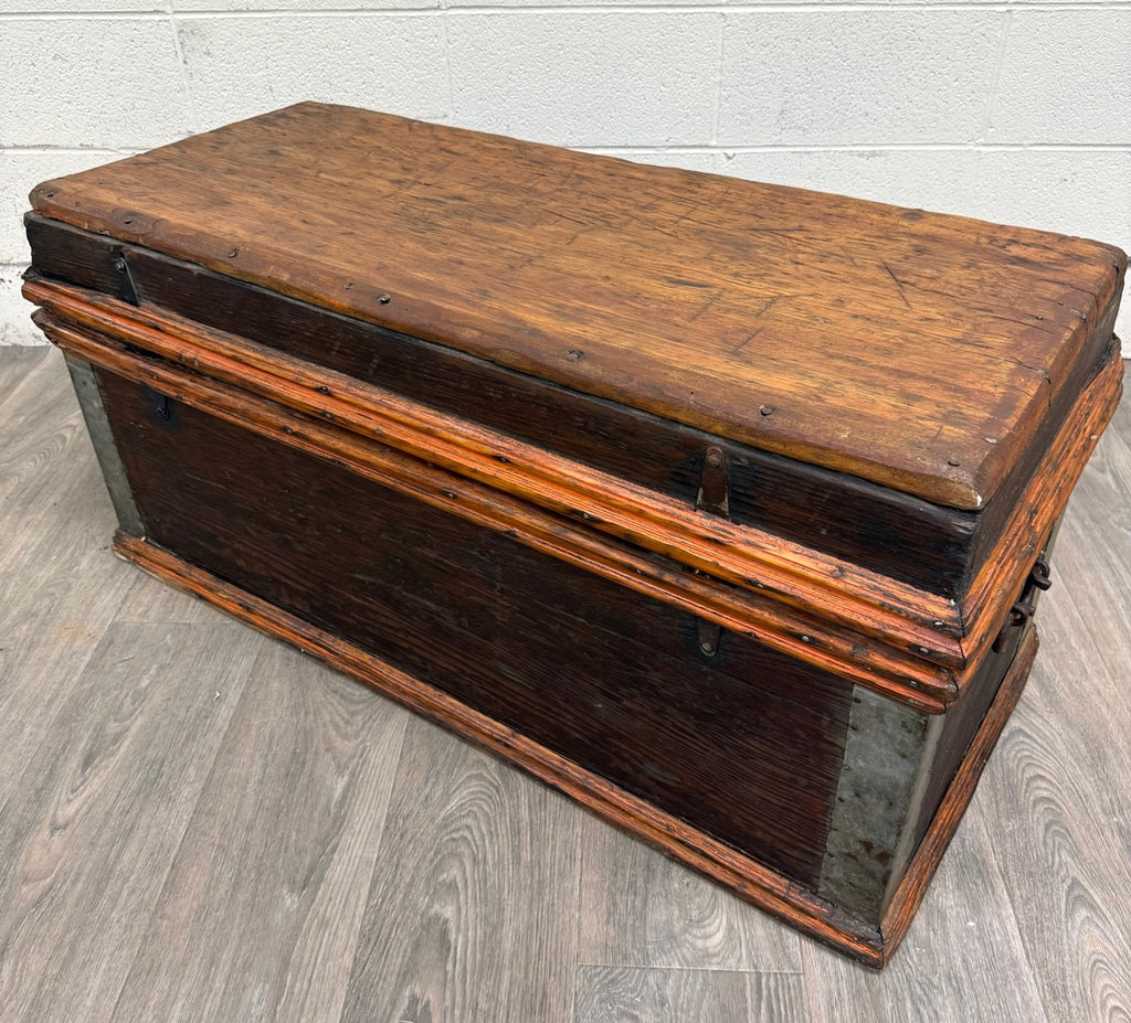 Antique Primitive Pine Blanket Chest