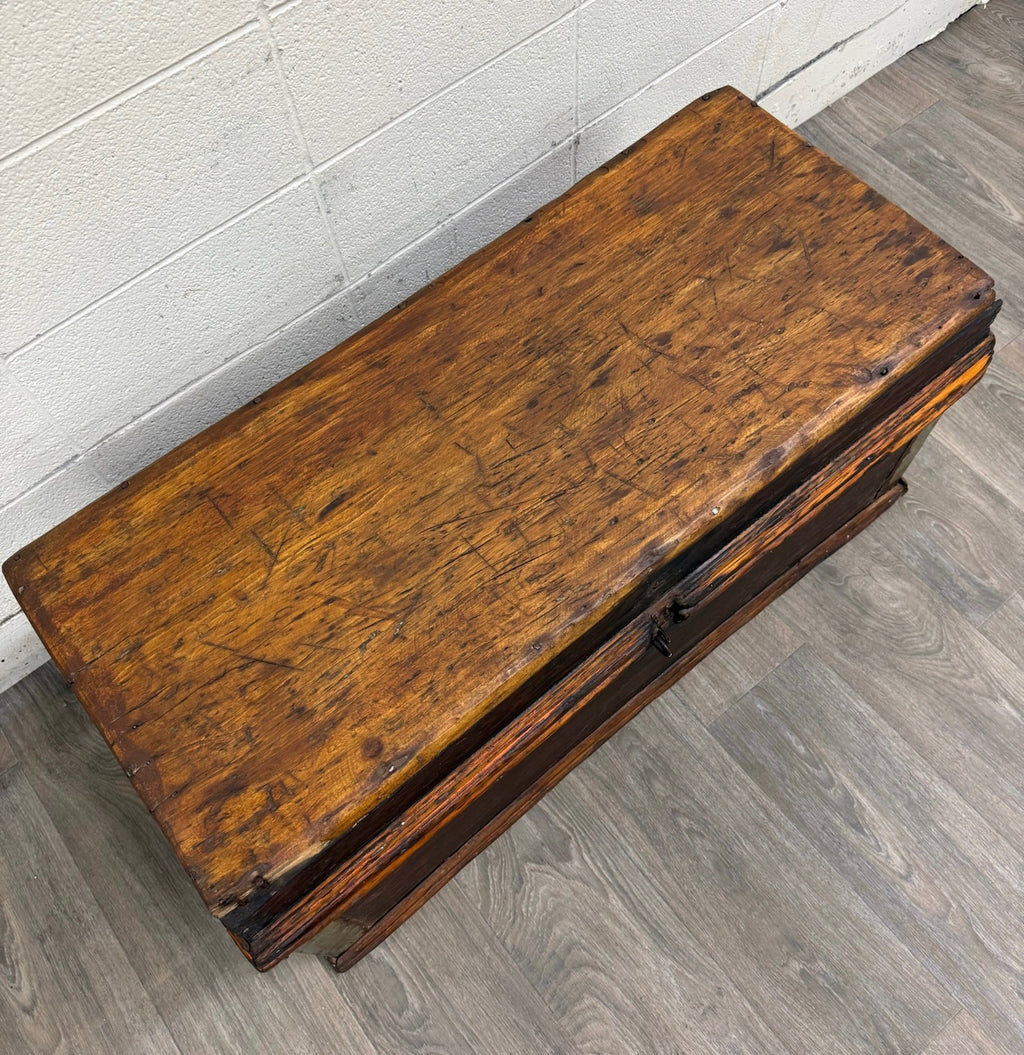 Antique Primitive Pine Blanket Chest