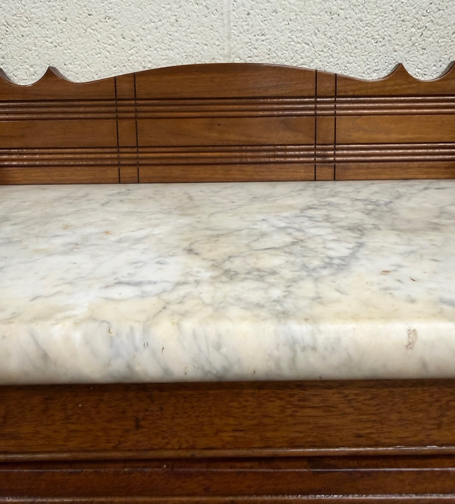 Antique Victorian Eastlake Style Walnut Marble Top Cabinet Commode Washstand