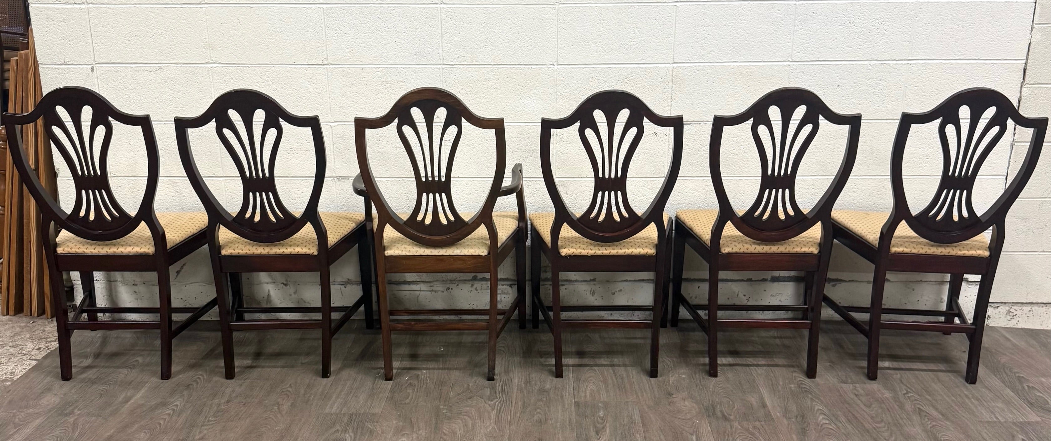 Antique Hepplewhite Duncan Phyfe Style Mahogany Dining Chairs - Set of 6