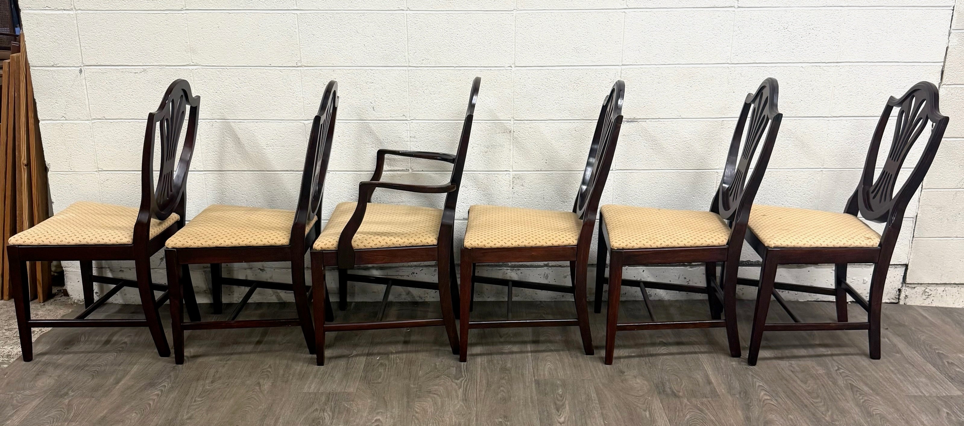 Antique Hepplewhite Duncan Phyfe Style Mahogany Dining Chairs - Set of 6