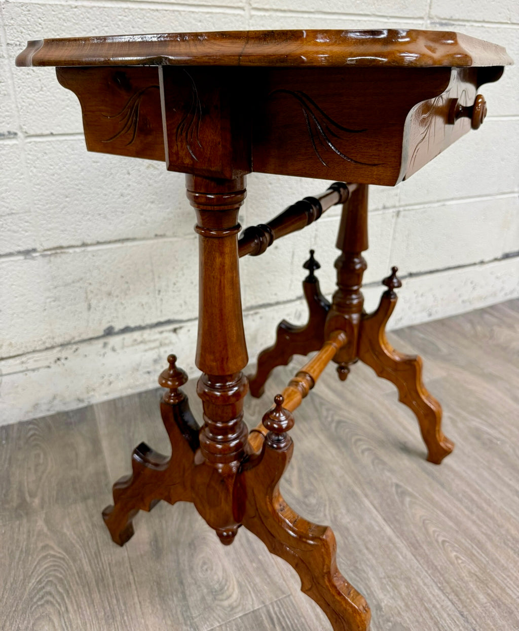 Antique Victorian Eastlake Aesthetic Movement Walnut Side Table Parlor Table