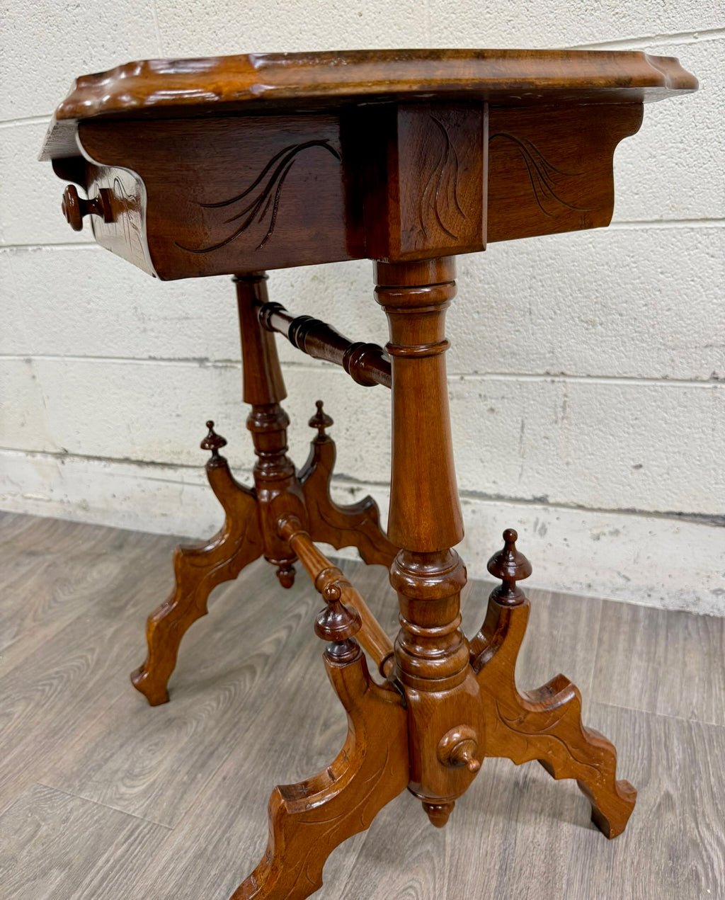 Antique Victorian Eastlake Aesthetic Movement Walnut Side Table Parlor Table