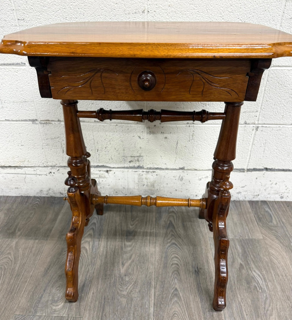 Antique Victorian Eastlake Aesthetic Movement Walnut Side Table Parlor Table