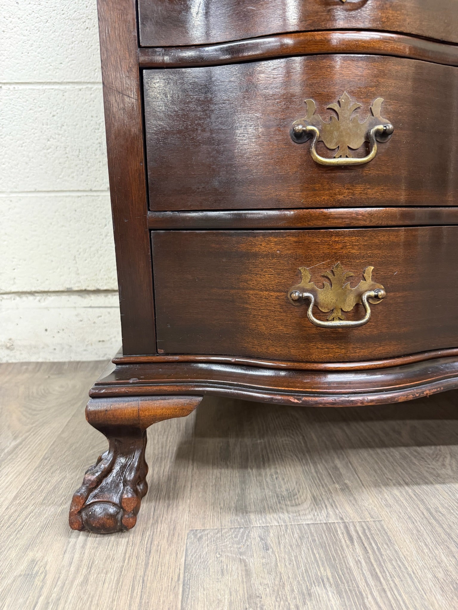 Vintage Chippendale Style Fall Front Drop Front Secretary Desk