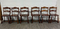 Vintage Colonial Revival Early American Style Walnut Dining Chairs - Set of 6