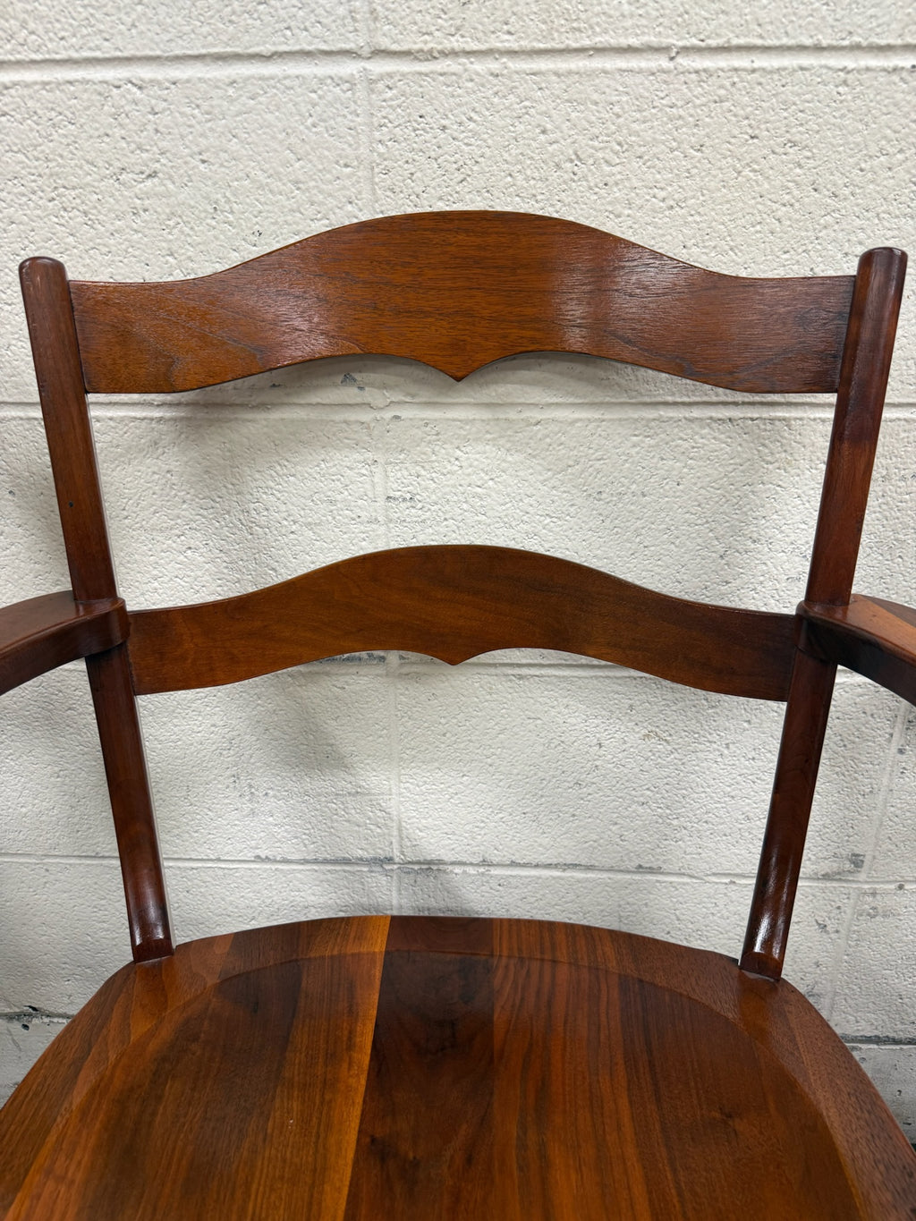 Vintage Colonial Revival Early American Style Walnut Dining Chairs - Set of 6