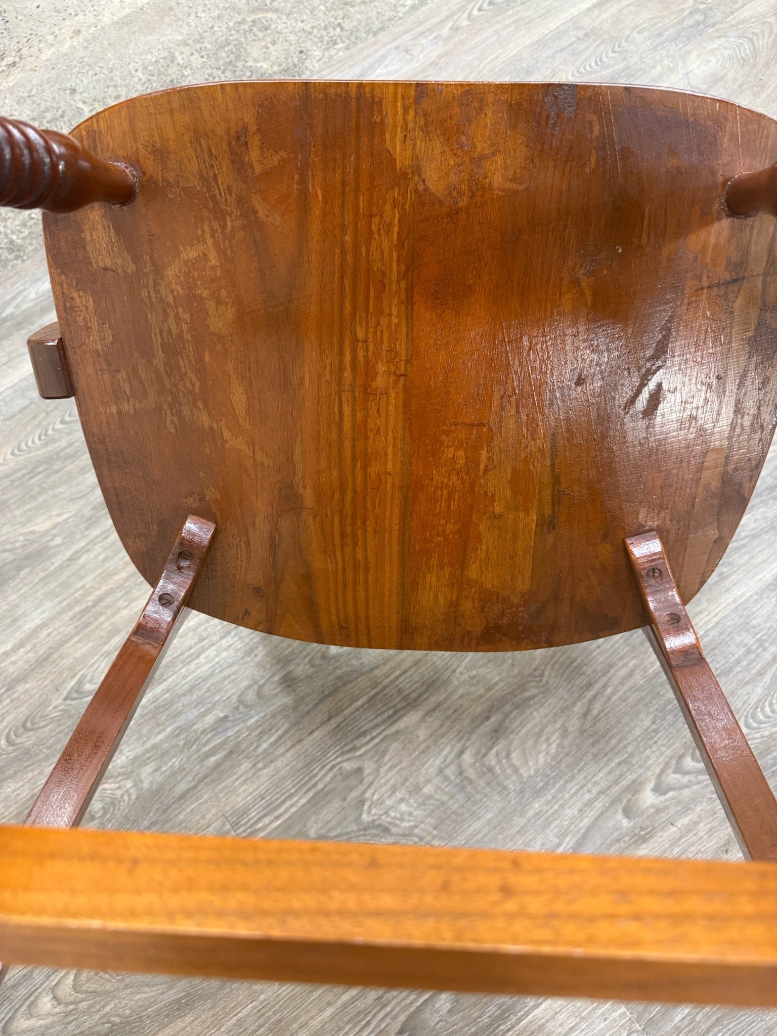 Vintage Colonial Revival Early American Style Walnut Dining Chairs - Set of 6
