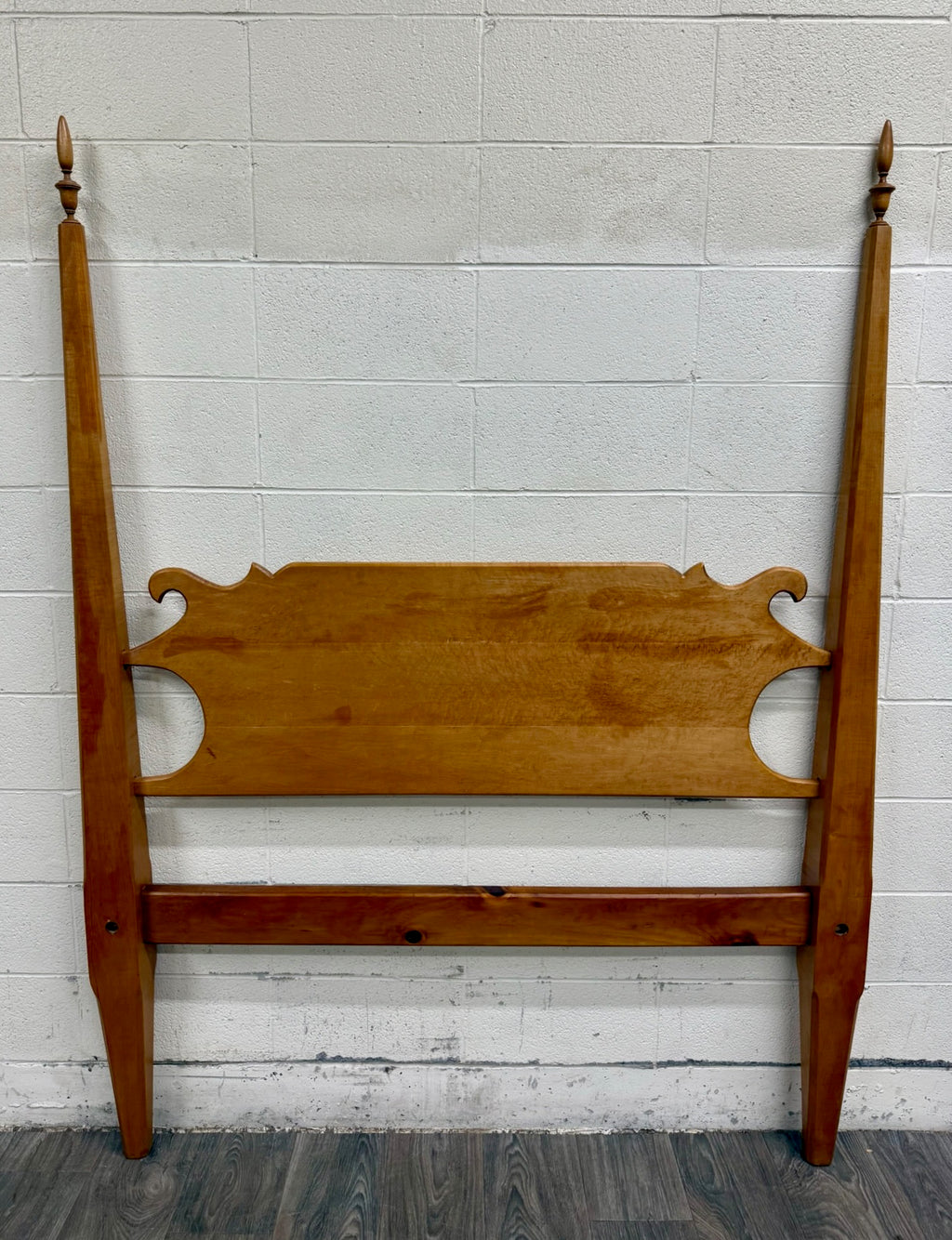 Antique Full Size American Sheraton Style Maple Pencil Post Headboard
