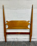 Antique Full Size American Sheraton Style Maple Pencil Post Headboard