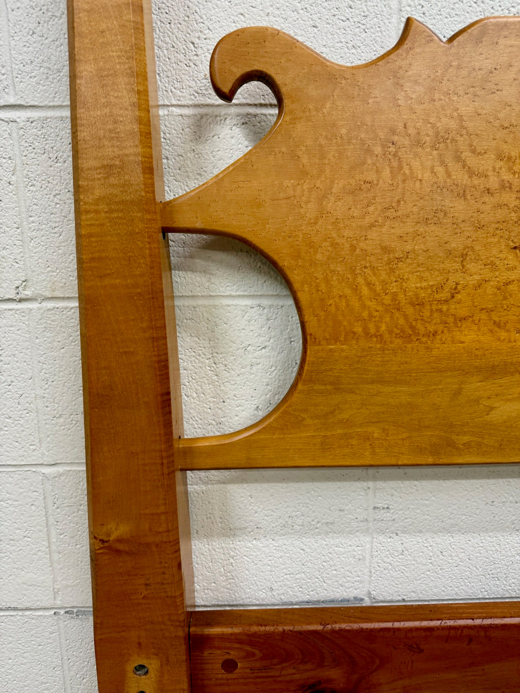 Antique Full Size American Sheraton Style Maple Pencil Post Headboard