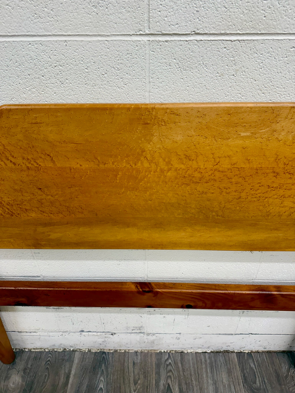 Antique Full Size American Sheraton Style Maple Pencil Post Headboard