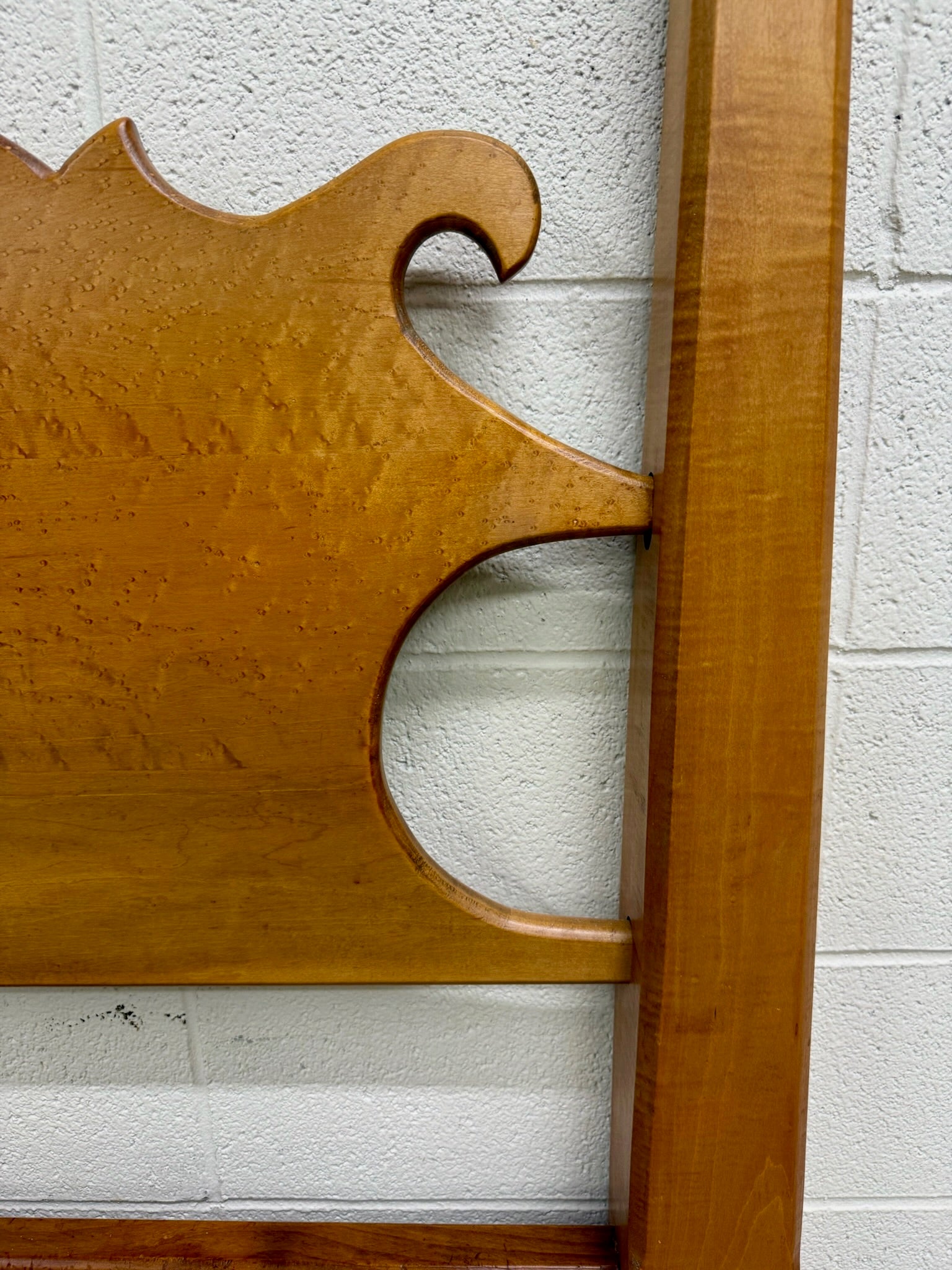 Antique Full Size American Sheraton Style Maple Pencil Post Headboard