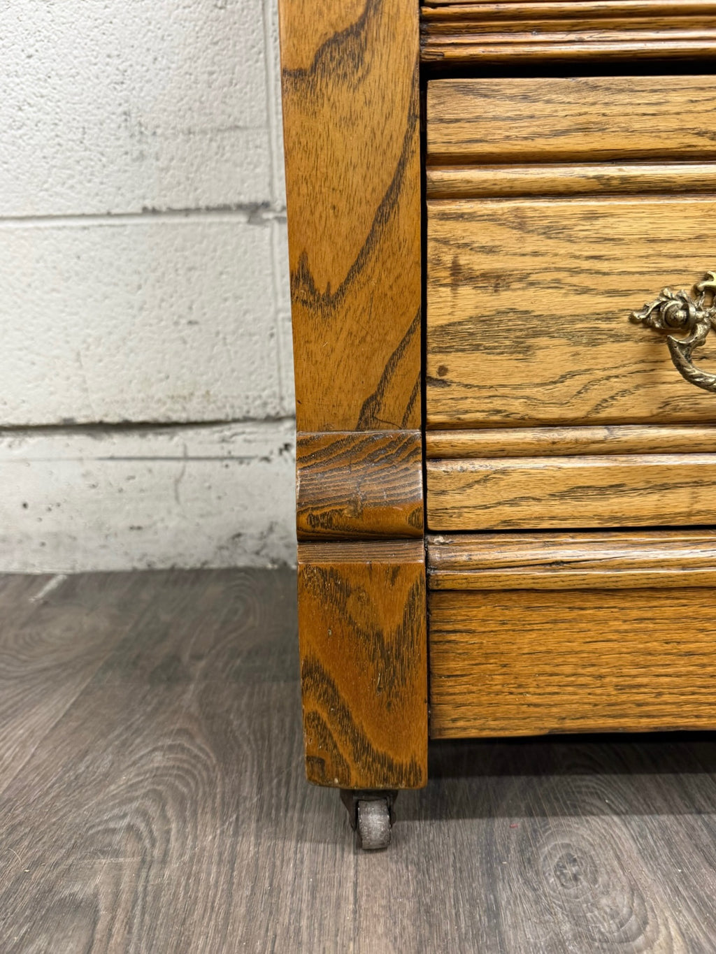 Antique Late Victorian Eastlake Style Golden Oak Washstand Commode