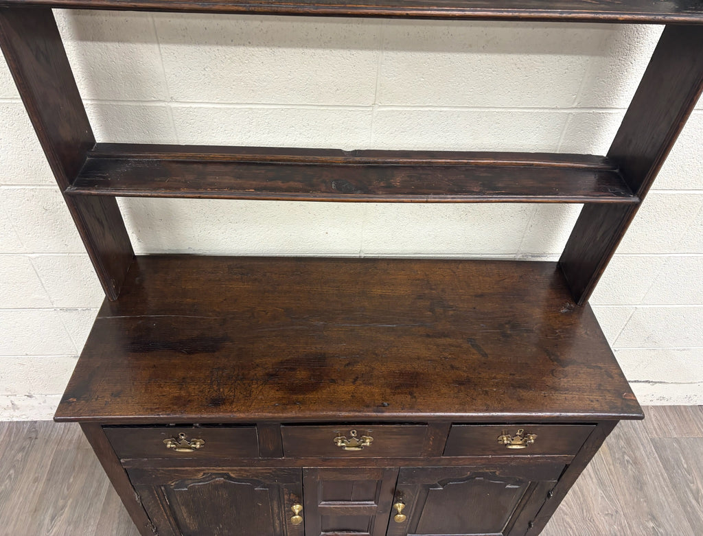Antique English Oak Pewter Cupboard Welsh Style Dresser